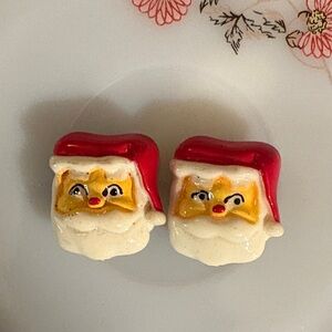Vintage Santa Claus Button Covers- Red, White, Yellow